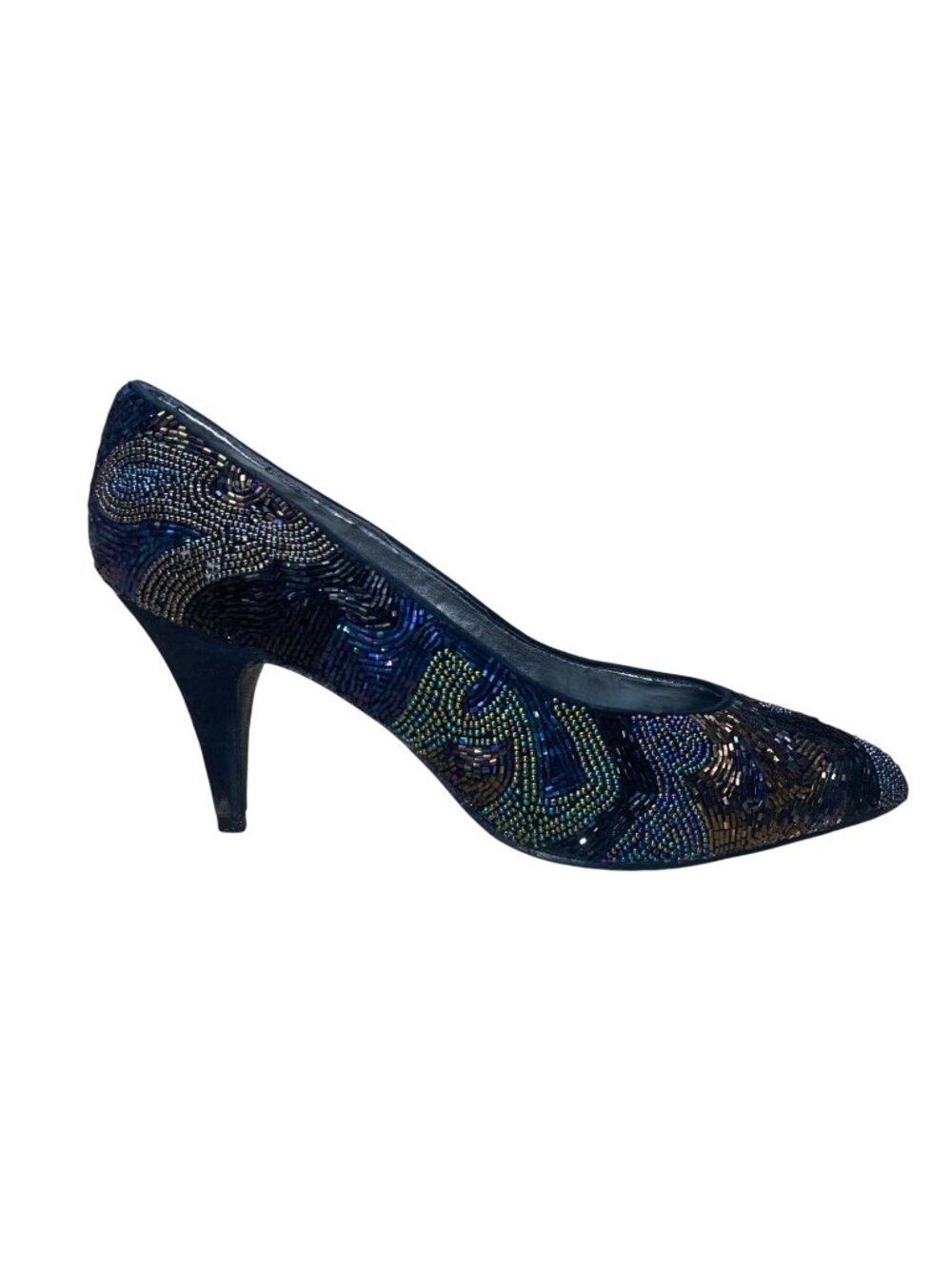 Impo Womens Black Iris Beaded Lining Monet High Heel Pumps Size 9B